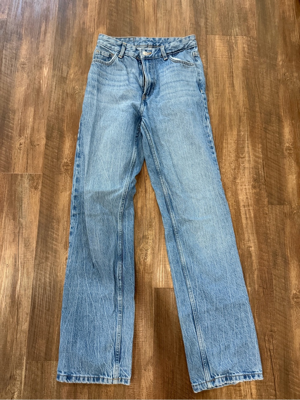 Bershka Light Blue Straight-Leg Women's Jeans